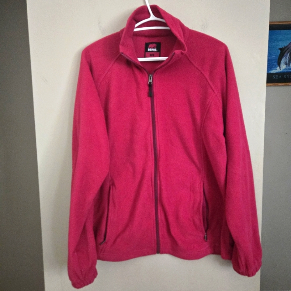 5 for $25 BERNE Pink Fleece Zip-Up Jacket Coat Women Large Sweater